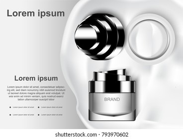 Cosmetic product on spilled milk and template