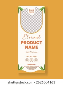 Cosmetic product packaging label vertical template, beauty care, skin care roll up banner, social media story, Luxury invitation greetings card vertical banner with floral background