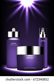 Cosmetic product and shining light vector purple cosmetic collection
