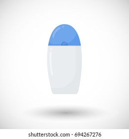 Cosmetic product vector flat icon, Flat design of body care, beauty object with round shadow isolated on the white background, cute vector illustration with reflections
