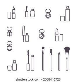 Cosmetic products and accessories - vector illustration