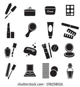 Cosmetic Products Black White Icons Set Stock Vector (Royalty Free ...