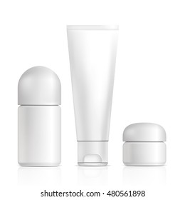 Cosmetic products. Illustration isolated on white background. Graphic concept for your design