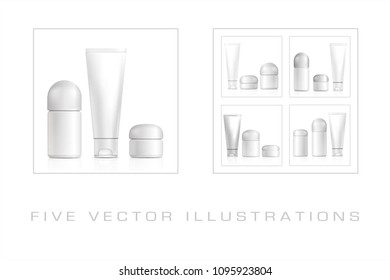 Cosmetic products. Illustrations isolated on white background. Graphic concept for your design