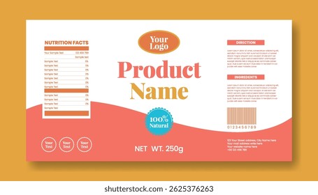 Rótulo de produtos cosméticos e óleo corporal, Loção corporal, cuidados de beleza e cuidados com a pele natural produtos orgânicos modelo de embalagem ou design de adesivo com informações nutricionais e detalhes do produto