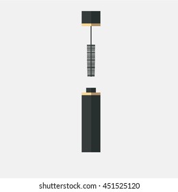 cosmetic products, mascara illustration over white color backdrop