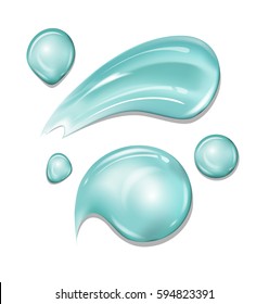 Cosmetic products. Smear the cream gel on a white background. Template vector illustration