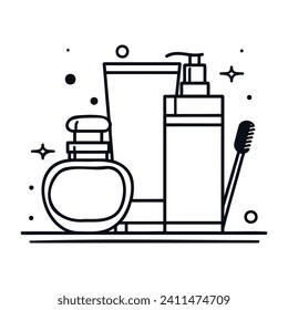 Cosmetic Products Thin Line Vector Web Icon EPS10
