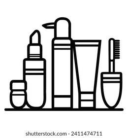 Cosmetic Products Thin Line Vector Web Icon EPS10
