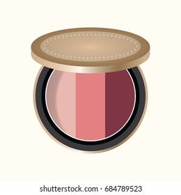 Cosmetic Professional Beauty Palette For Eye Shadow and Blush Makeup Vector Background