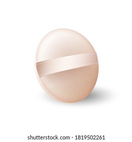 Bomba Cosmética Para Vector De Accesorios En Polvo Compacto. Bombeo Suave De Cosmetología Blush Fashion Make-up Tool. Plantilla de Esponja de Pincel de Productos Profesionales Ilustración 3d Realista
