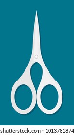 Cosmetic scissors for manicure icon, vector illustration flat style design
