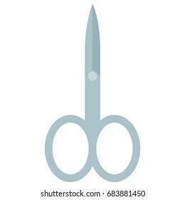 Cosmetic scissors for manicure icon, vector illustration flat style design isolated on white. Colorful graphics