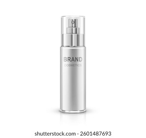 Cosmetic serum bottle on white background. Vector realistic illustration