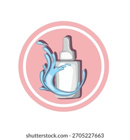 Frasco de soro cosmético com pipeta, vetor