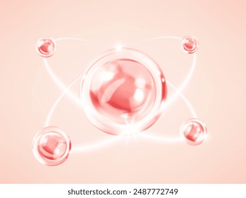 Kosmetisches Serum. Hautpflege-Vitaminblase. Abfall des Kollagen-Serums. Konzept Hautpflege Kosmetiklösung. Vektorillustration