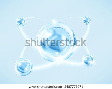 Cosmetic serum. Skin care vitamin bubble. Collagen serum drop. Concept skin care cosmetics solution. Vector illustration