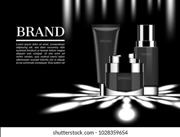 Cosmetic set with flower light and ray from ceiling