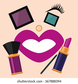 cosmetic set, cosmetic set is in the form of face. Heating lipstick pencil blush brush powder