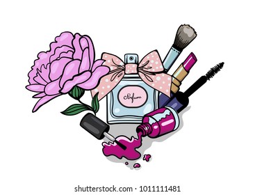 cosmetic set isolated on white
