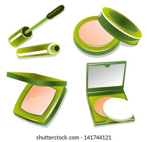 Cosmetic set isolated on a white background.