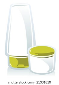 Cosmetic set  isolated on a white background.