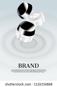 Cosmetic set on white concentric wave