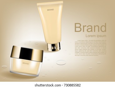 Cosmetic set with template and water drops