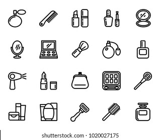 Cosmetics Black Icons On White Background Stock Vector (Royalty Free ...