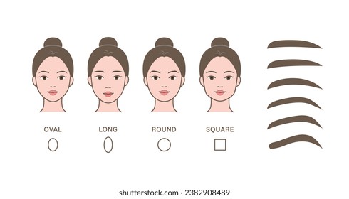 Cosmetic shapes of eyebrow for different type of face shape