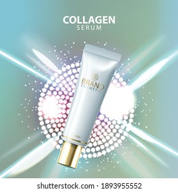 Cosmetic  skin care cream , serum banner artwork vector illustration