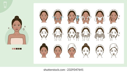 Cosmetic skin care routine_washing, cleansing face_South Asian woman(girl)