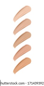 Cosmetic smears of foundation, palette of various shades, vector.