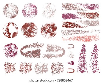 Cosmetic sponge stamps collection. Set of various stamp brushes. Background for beauty and cosmetics. Vector illustration.