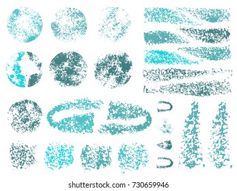 Cosmetic sponge stamps collection. Set of various stamp brushes. Background for beauty and cosmetics. Vector illustration.