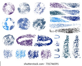 Cosmetic sponge stamps collection. Set  of various stamp brushes. Background for beauty and cosmetics. Vector illustration.