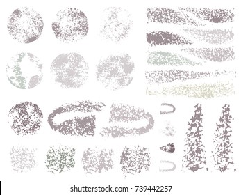 Cosmetic sponge stamps collection. Set of various stamp brushes. Background for beauty and cosmetics. Vector illustration.
