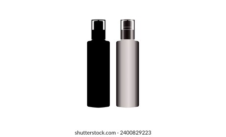Cosmetic spray bottle, black isolated silhouette