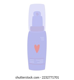 Cosmética, spray. Ilustración vectorial plana aislada en fondo blanco.