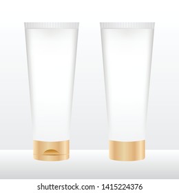 Cosmetic squeeze tube packaging vector illustration.