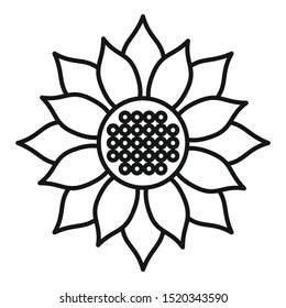 Cosmetic sunflower icon. Outline cosmetic sunflower vector icon for web design isolated on white background