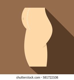 Cosmetic surgery of belly icon. Flat illustration of cosmetic surgery of belly vector icon for web isolated on coffee background
