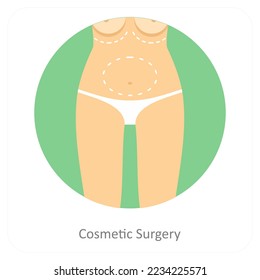 Cosmetic Surgery and surgery icon concept
