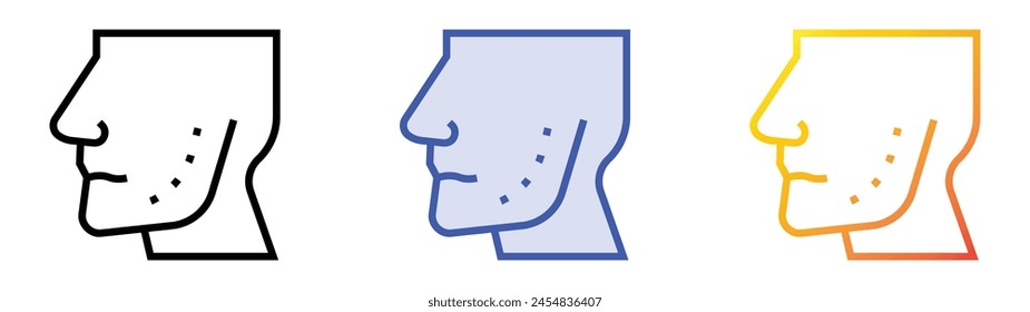 cosmetic surgery icon. Linear, Blue Fill and Gradient Style Design Isolated On White Background