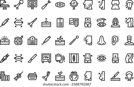 Cosmetic surgery icons High-Quality Vector Icons Collection with Editable Stroke. Ideal for Professional and Creative Projects.
