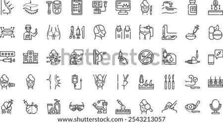 Cosmetic surgery icons High-Quality Vector Icons Collection with Editable Stroke. Ideal for Professional and Creative Projects.
