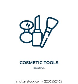 Cosmetic tools icon. Linear vector illustration from beautiful collection. Outline cosmetic tools icon vector. Thin line symbol for use on web and mobile apps, logo, print media.