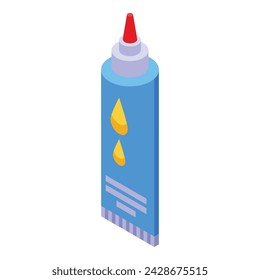 Cosmetic tube cream car icon isometric vector. Auto wash. Lubricant gel