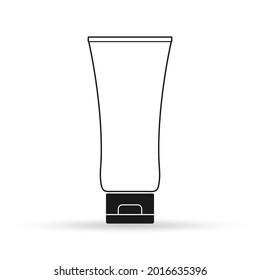 Cosmetic tube icon for cream or toothpaste. Vector illustration.