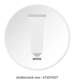 Cosmetic tube icon in flat circle isolated vector illustration for web